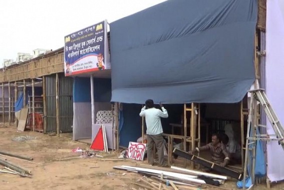 Book stalls yet to be opened 1 day after Book Fair inauguration, businessmen resented Book stalls yet to be opened 1 day after Book Fair inauguration, businessmen resented